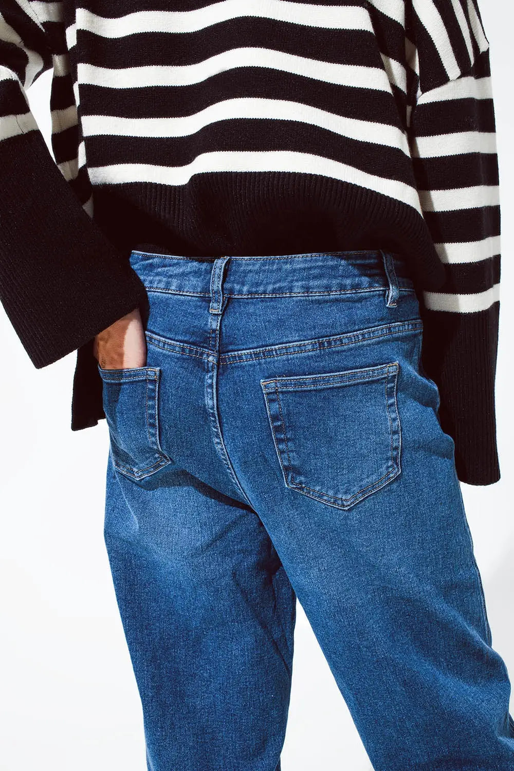Jean boyfriend surdimensionné bleu foncé - Pantalons