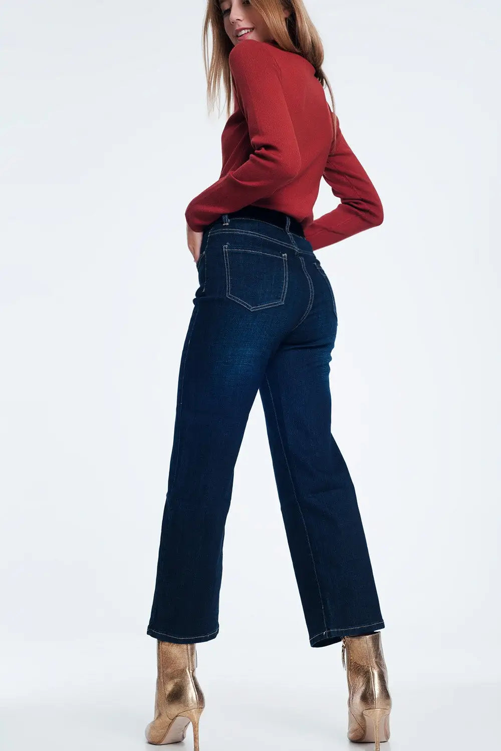 Jean court et large taille haute - Pantalons