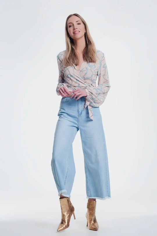 Jean-culotte à ourlet déchiré - Pantalons