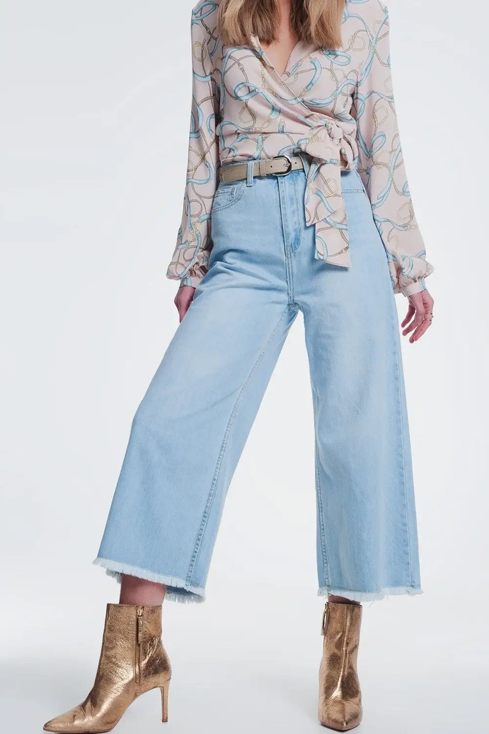 Jean-culotte à ourlet déchiré - Pantalons