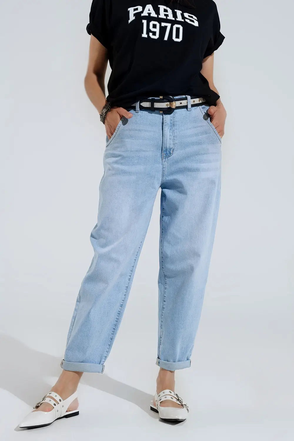Jean de maman à poches latérales - Pantalons