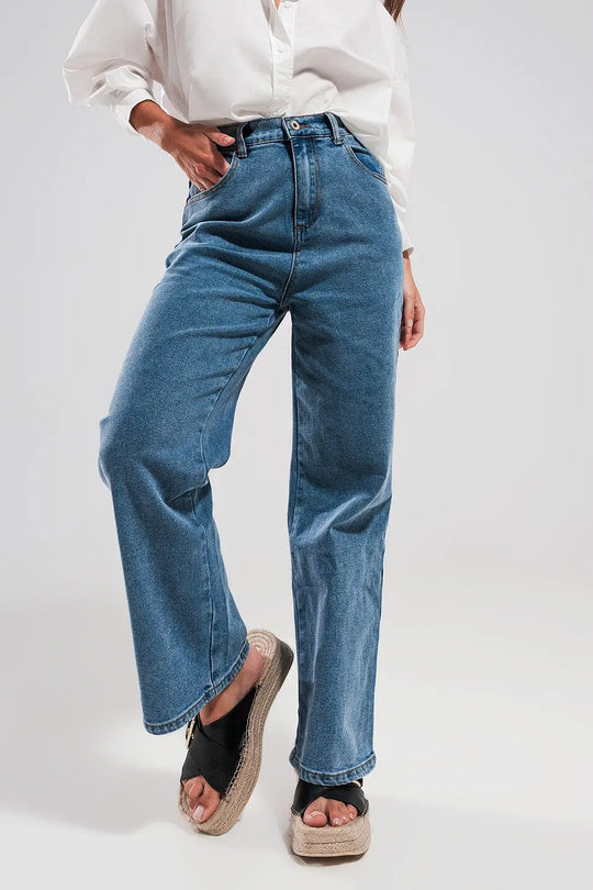 Jean droit Bleu moyen - Pantalons