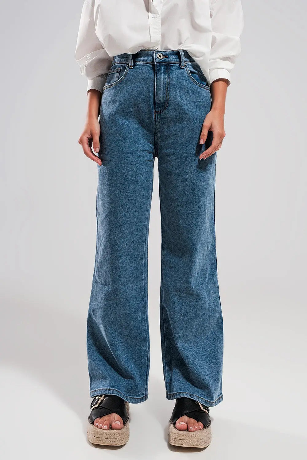 Jean droit Bleu moyen - Pantalons