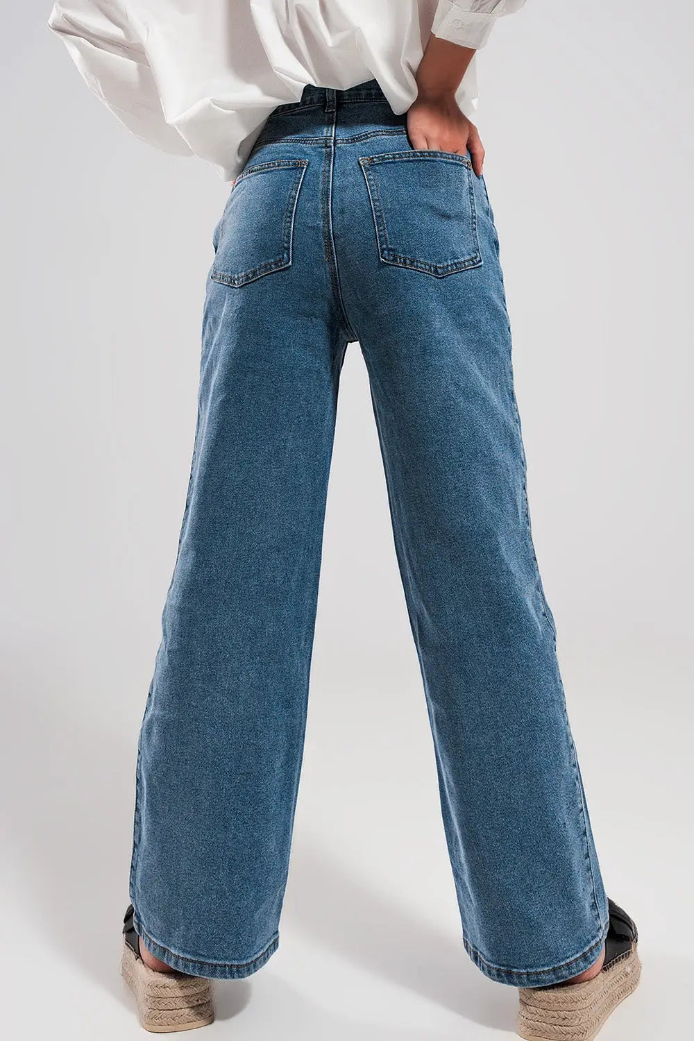 Jean droit Bleu moyen - Pantalons
