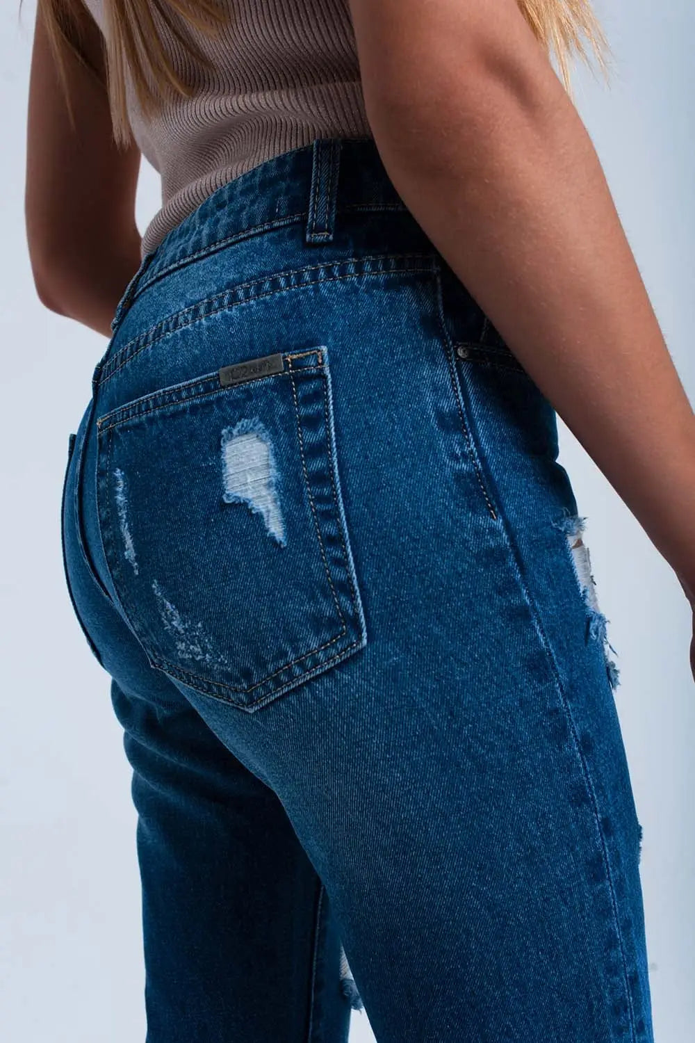 Jean droit effet usé - Pantalons