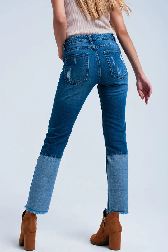 Jean droit effet usé - Pantalons