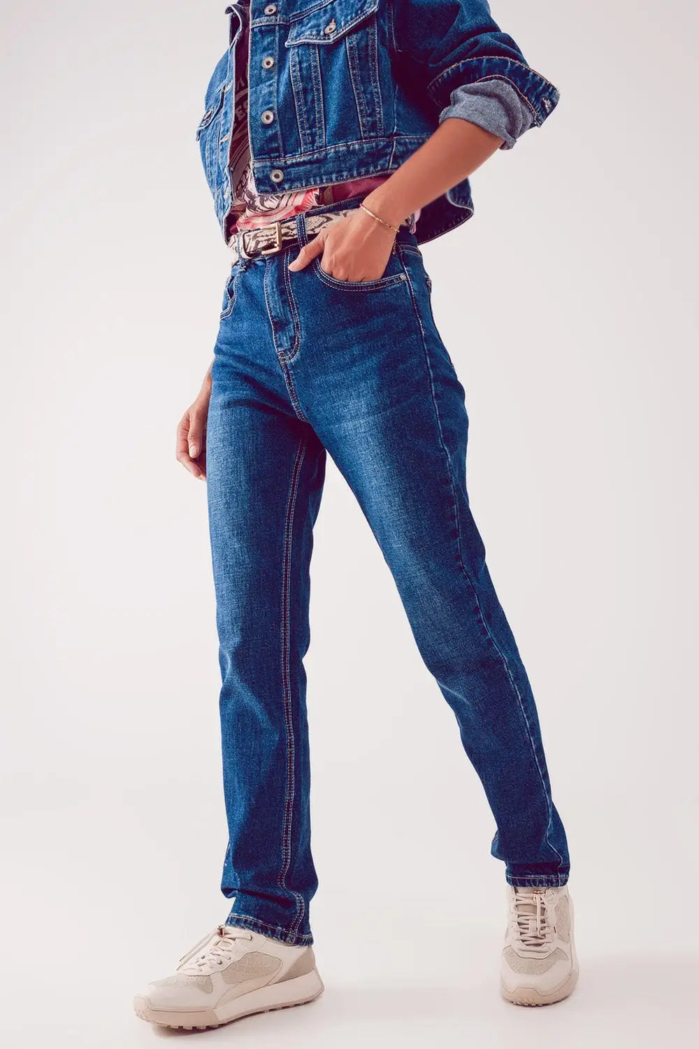 Jean droit en Bleu thrift - Pantalons
