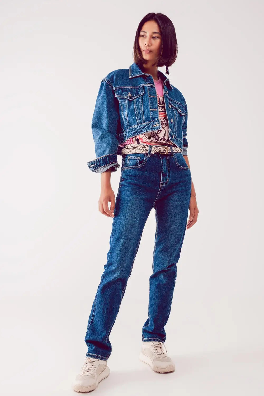 Jean droit en Bleu thrift - Pantalons
