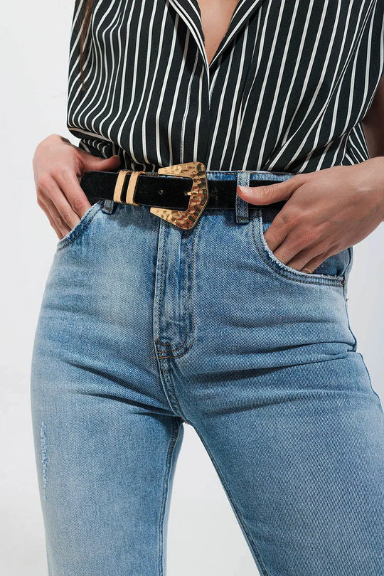 Jean effet seconde peau en tissu stretch à délavage clair avec ourlet brut - Pantalons