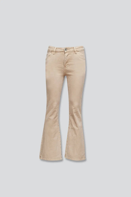 jean flare taille haute en sable - Pantalons