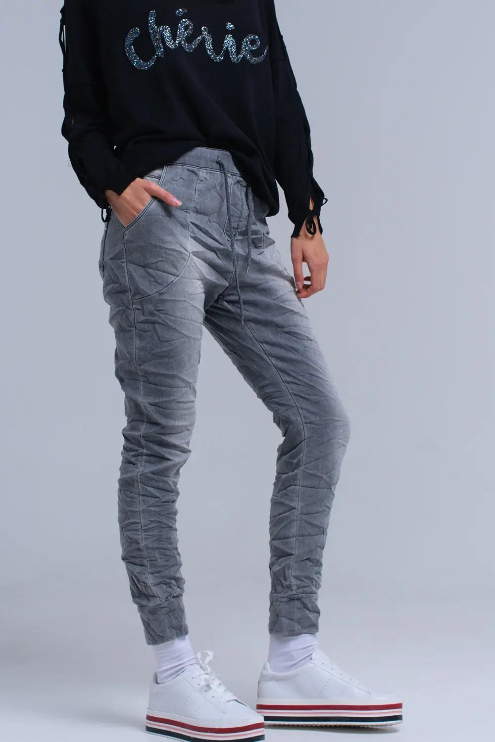 Jean gris Jogger - Pantalons