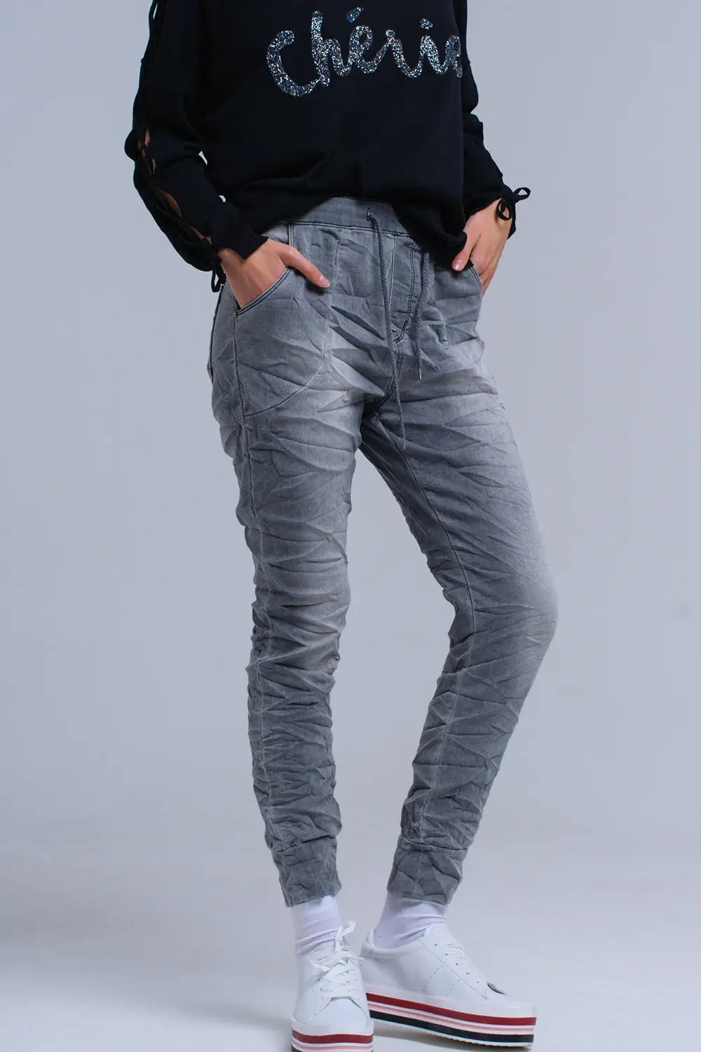 Jean gris Jogger - Pantalons