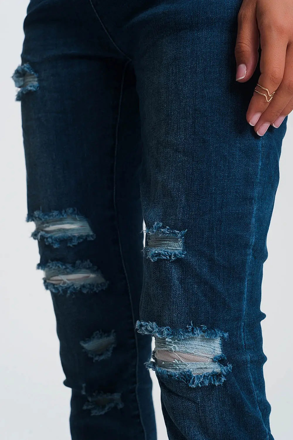 Jean léger style jogger en denim foncé - Pantalons