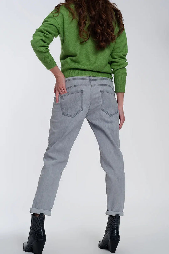Jean léger style jogger en gris - Pantalons
