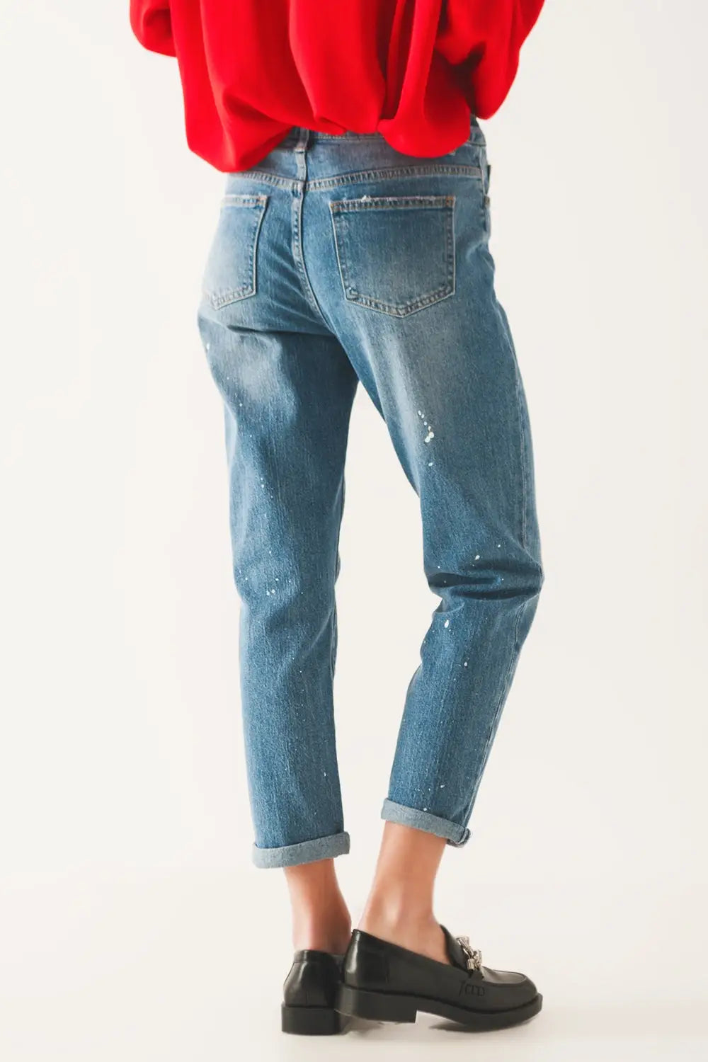 Jean mom à imprimé éclaboussures de peinture - Pantalons