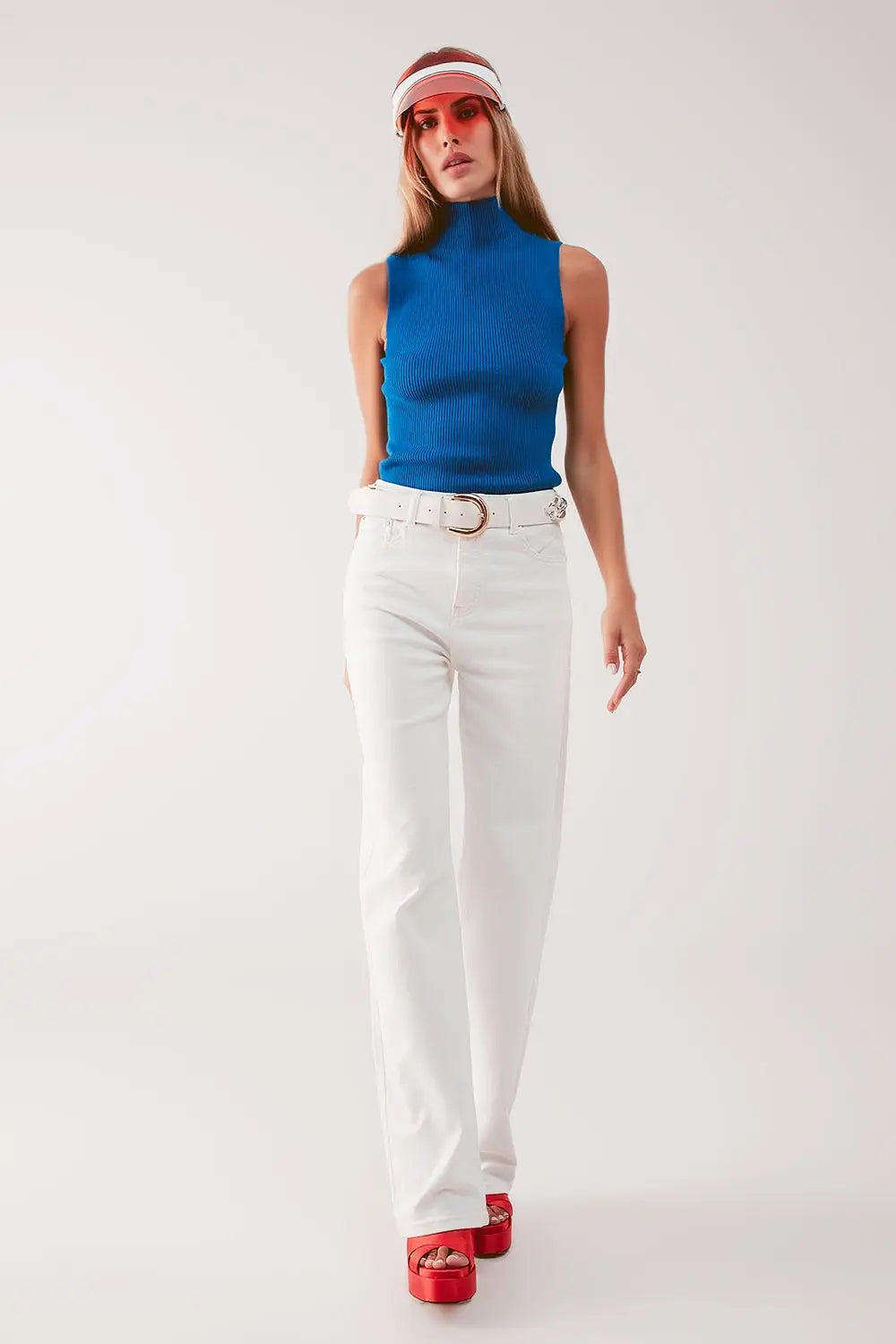 Jean mom ample à taille haute crème - Pantalons