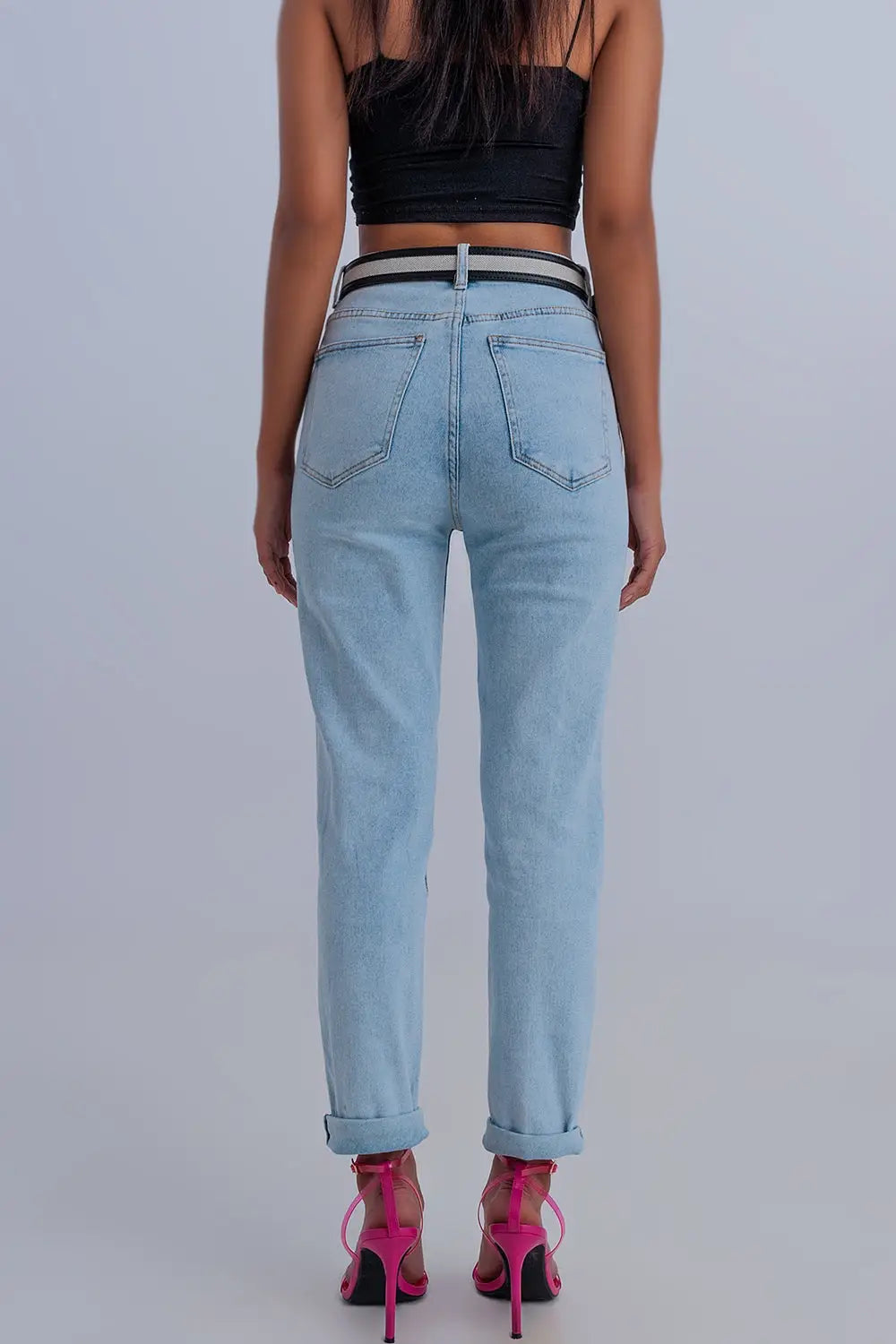Jean mom basic Délavage clair - Pantalons
