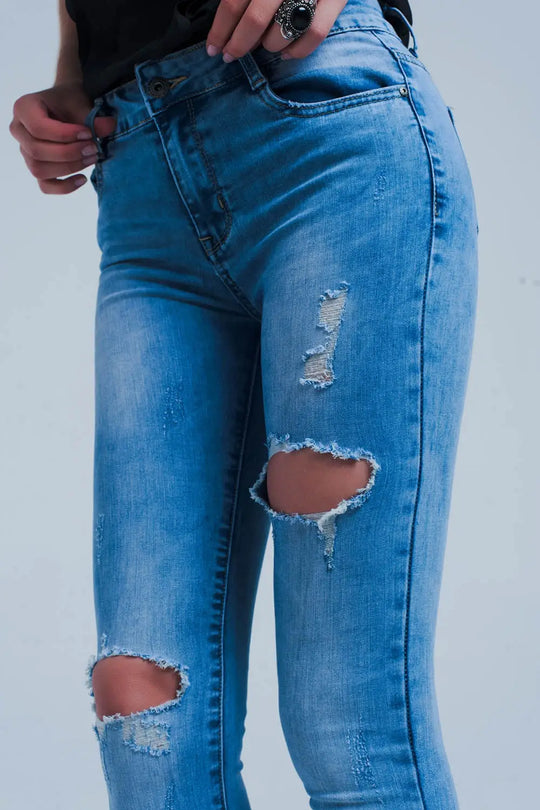 Jean moulant à grosses rotos - Pantalons
