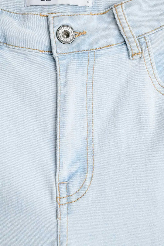 Jean oversize à jambe droite délavé clair - Pantalons