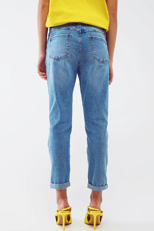 Jean Regular déchiré dans une teinte bleu clair - Pantalons