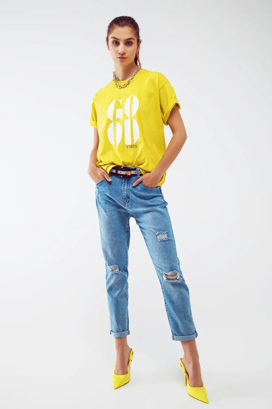 Jean Regular déchiré dans une teinte bleu clair - Pantalons