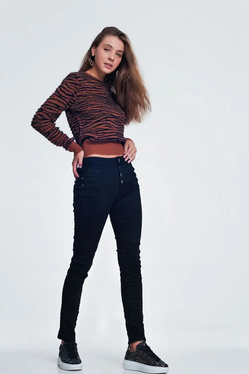 Jean relaxed à 4 boutons Noir - Pantalons