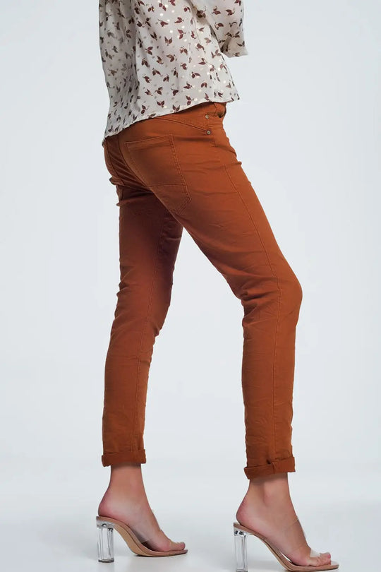 Jean relaxed à 4 boutons orange - Pantalons
