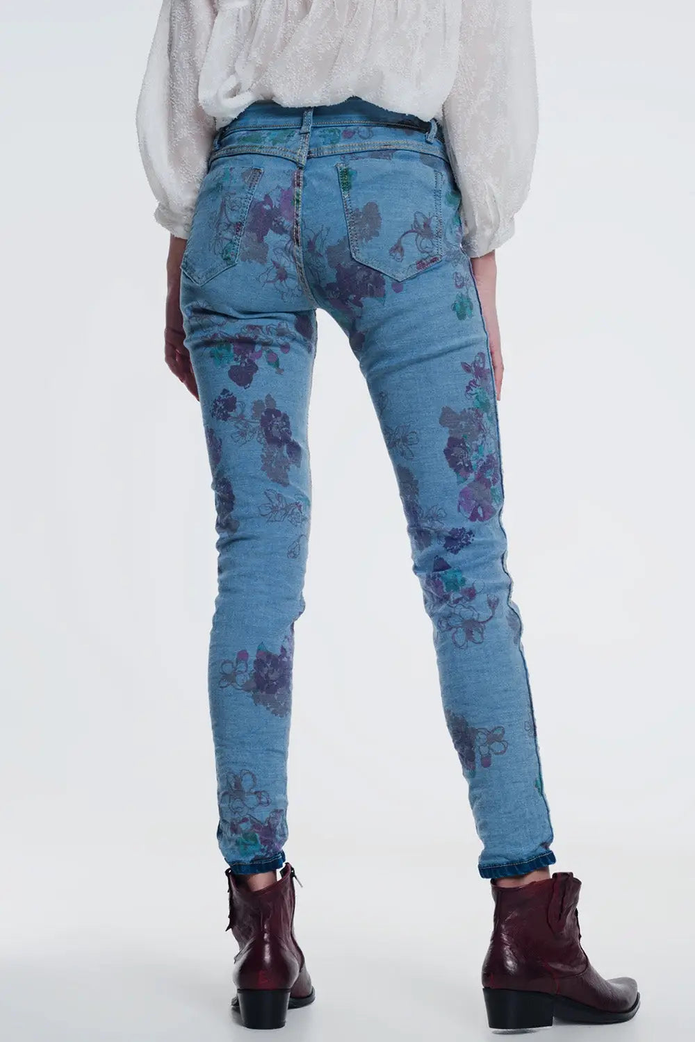 jean reversible skinny denim froissé - Pantalons