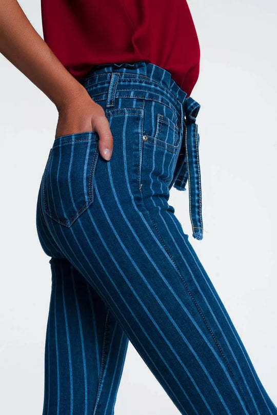 Jean skinny à fines rayures - Pantalons
