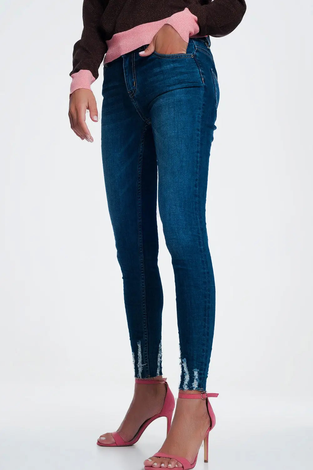 Jean skinny à ourlet brut - Pantalons