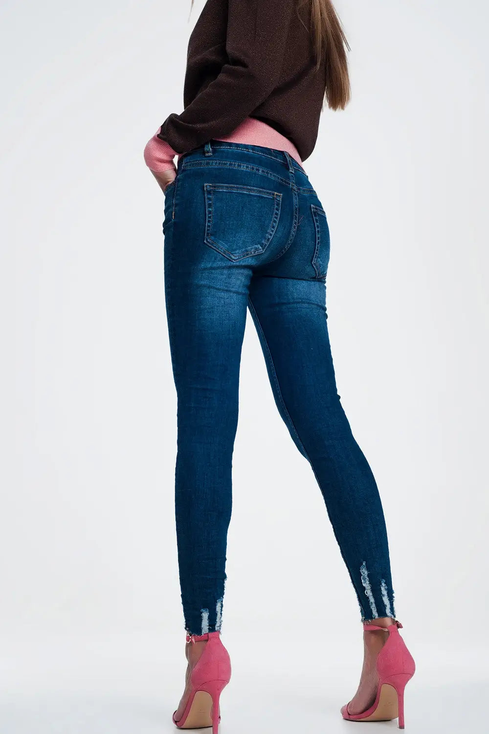 Jean skinny à ourlet brut - Pantalons