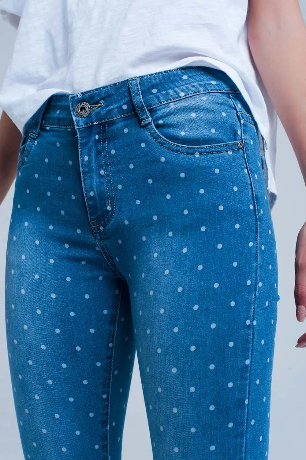 Jean skinny à pois - Pantalons