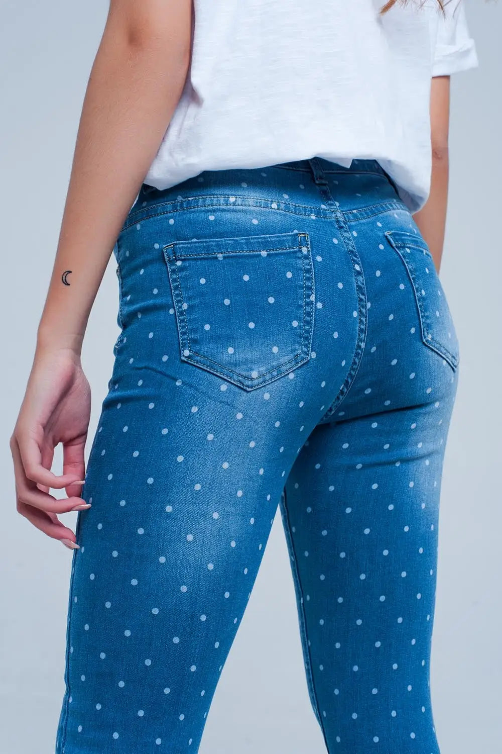 Jean skinny à pois - Pantalons