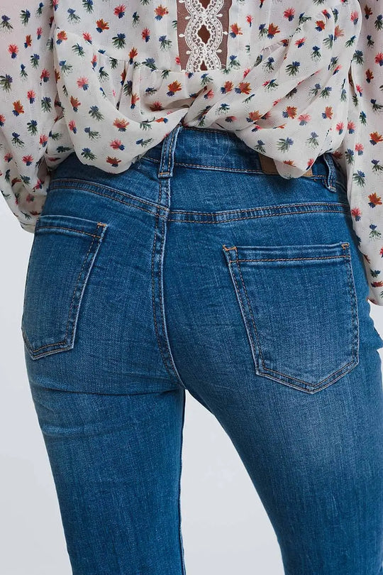 Jean skinny à taille mi-haute - Bleu clair - Pantalons