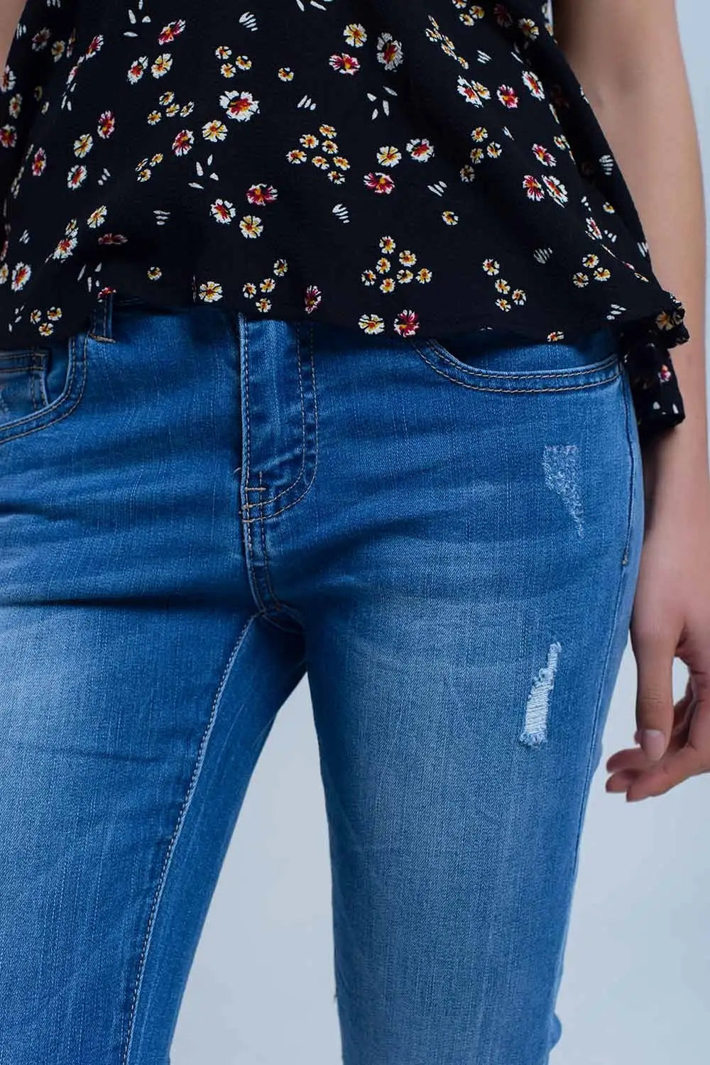 Jean skinny avec déchirures au genou - Pantalons