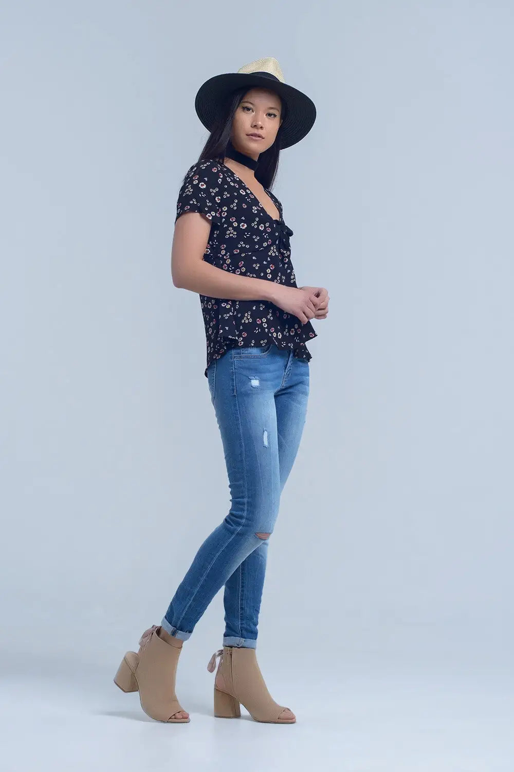 Jean skinny avec déchirures au genou - Pantalons