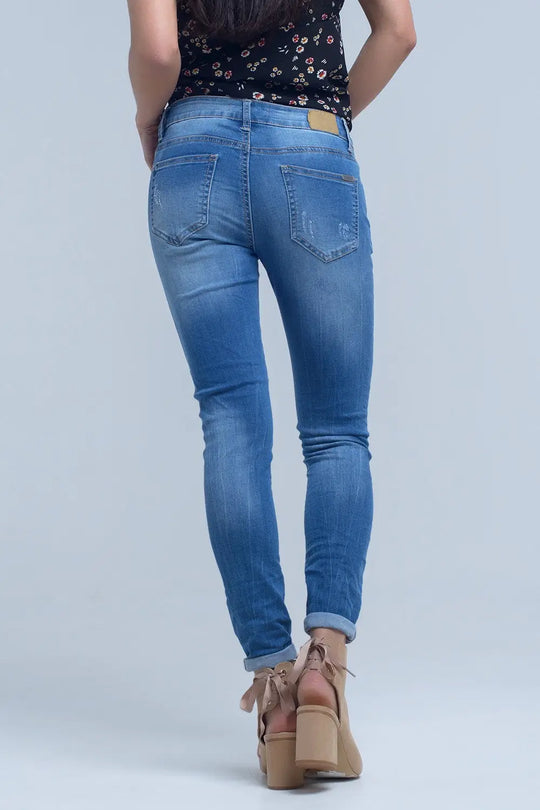 Jean skinny avec déchirures au genou - Pantalons