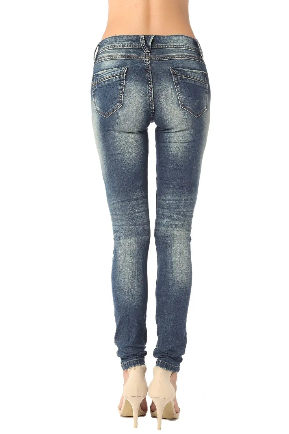 Jean skinny avec déchirures et effet usé - Pantalons