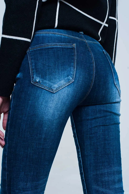 Jean skinny avec poche brodée - Pantalons