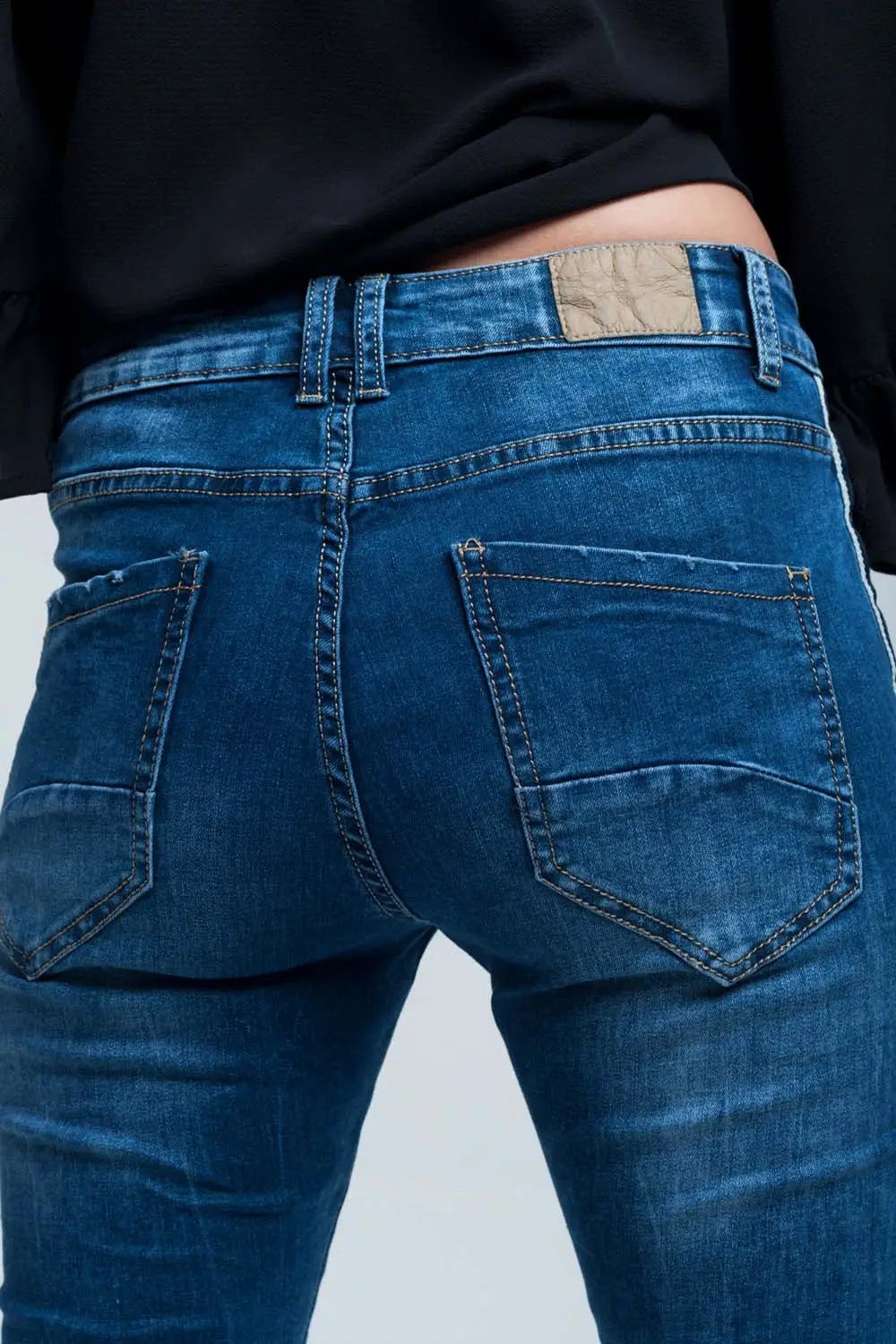 Jean skinny avec rayures sur le côté - Pantalons