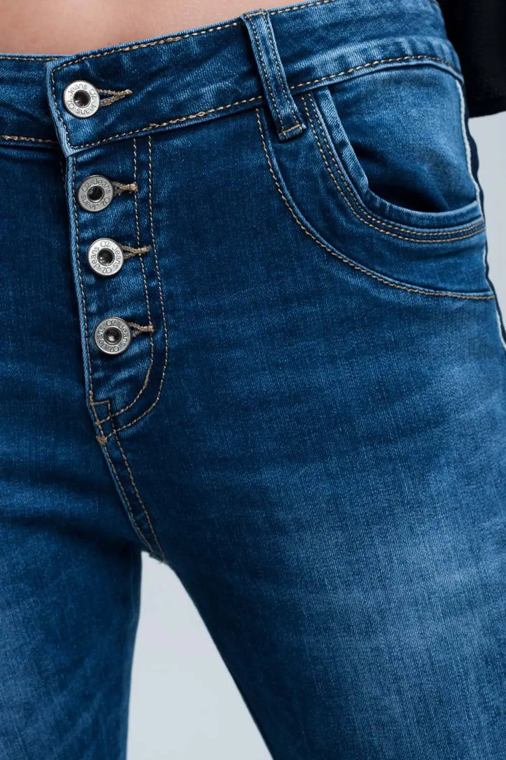 Jean skinny avec rayures sur le côté - Pantalons