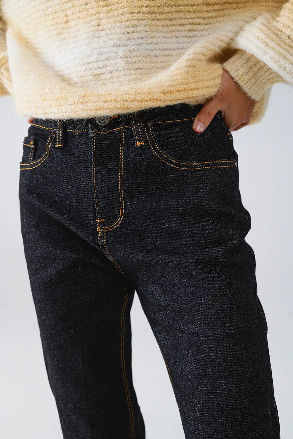 Jean skinny avec surpiqûres contrastées - Pantalons