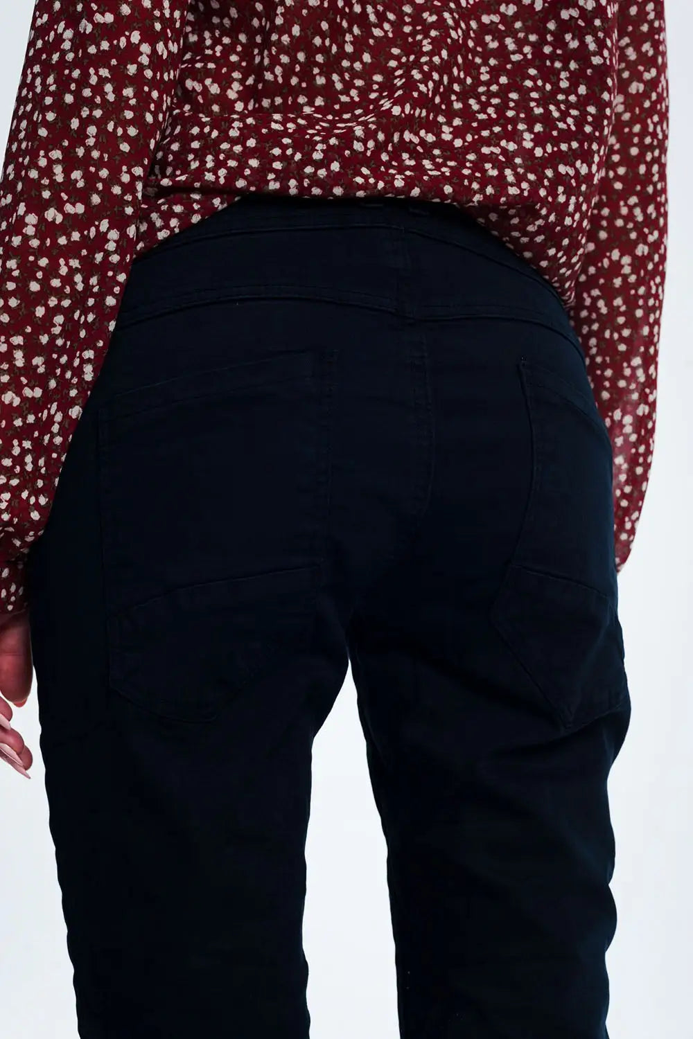 jean skinny bleu marine avec entrejambe bas - Pantalons
