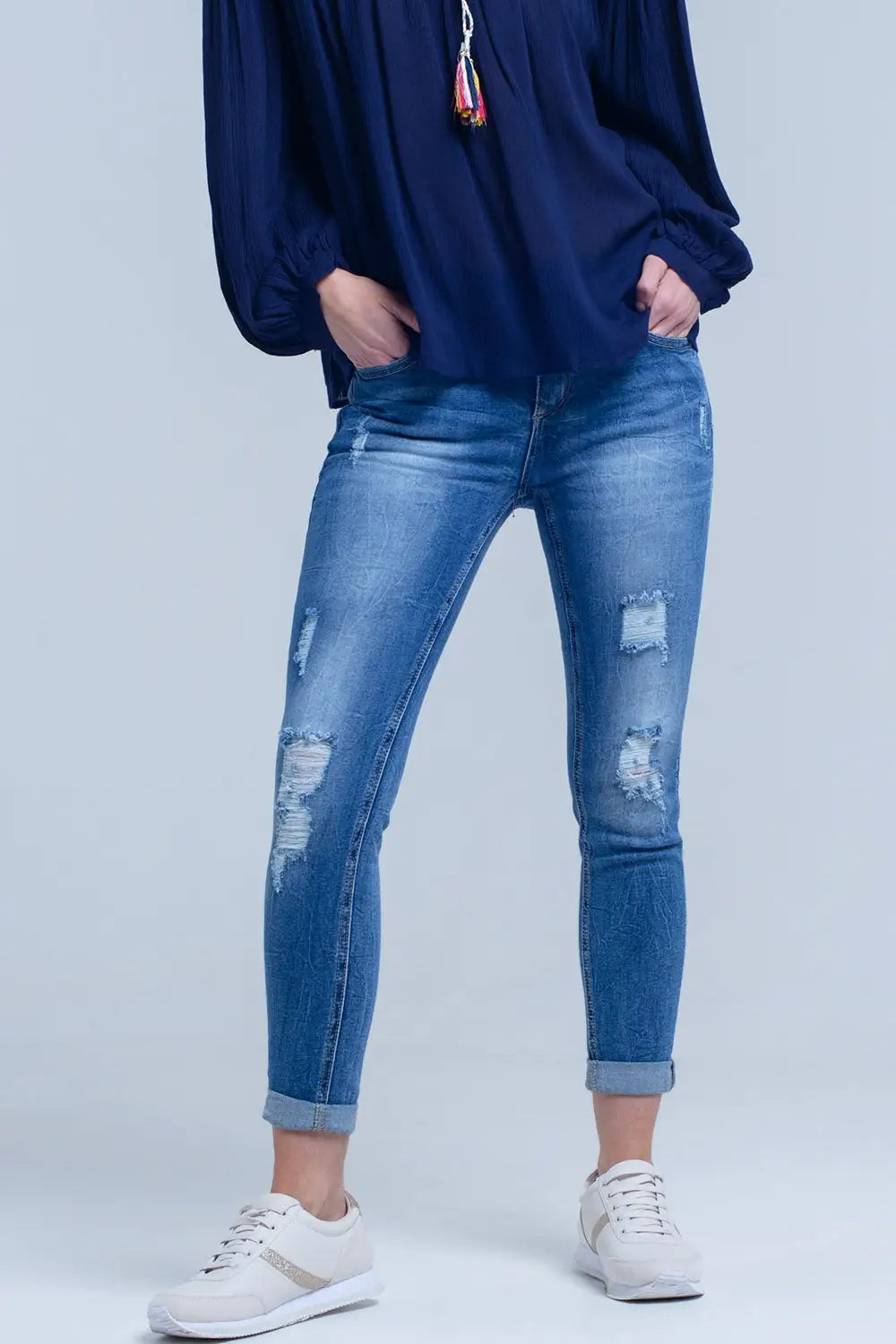 Jean skinny déchiré - Pantalons