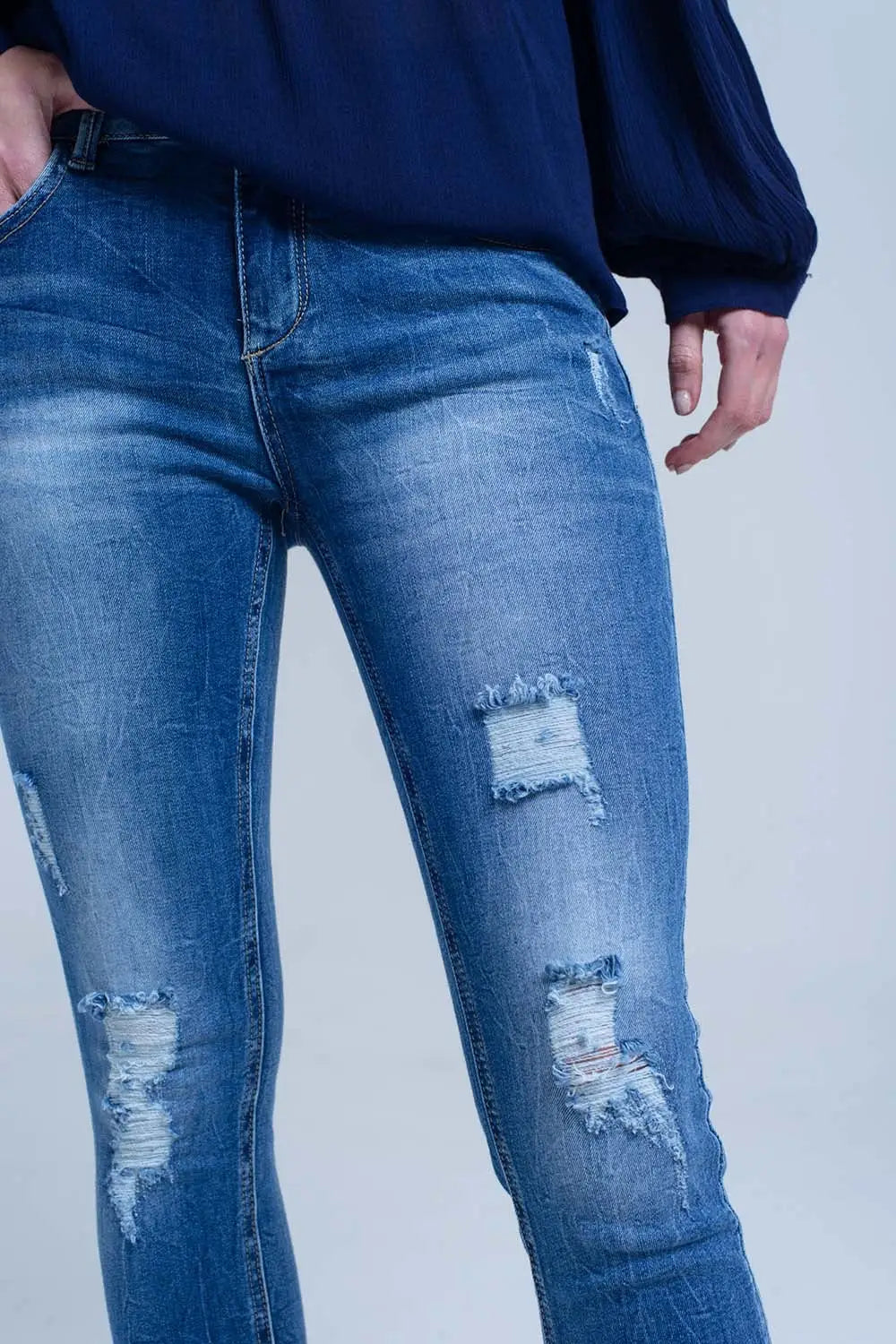 Jean skinny déchiré - Pantalons