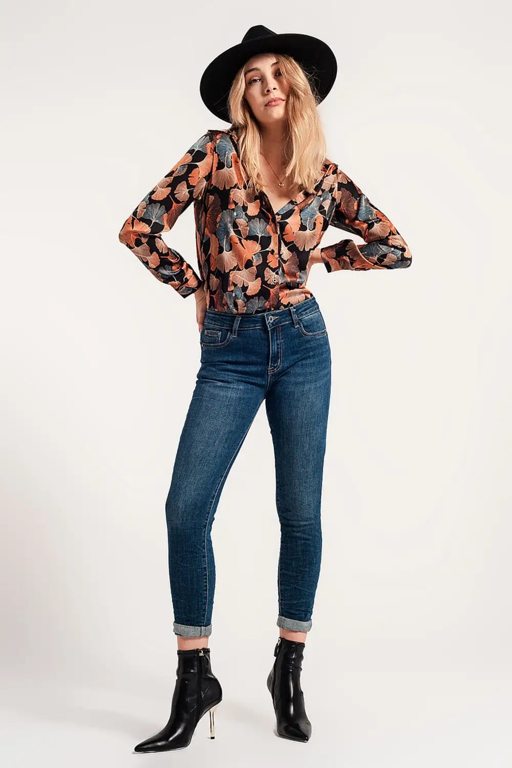 Jean skinny effet push up Bleu délavé moyen - Pantalons
