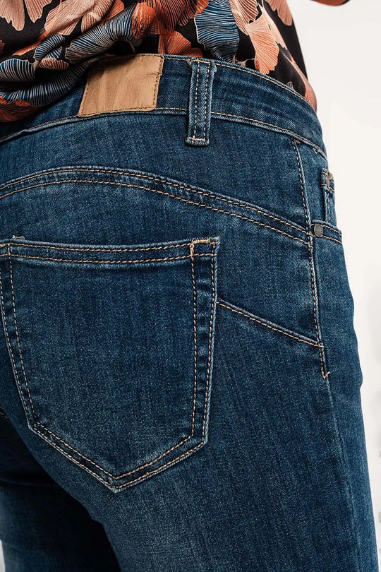 Jean skinny effet push up Bleu délavé moyen - Pantalons