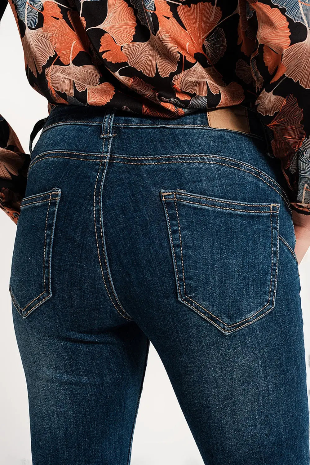 Jean skinny effet push up Bleu délavé moyen - Pantalons