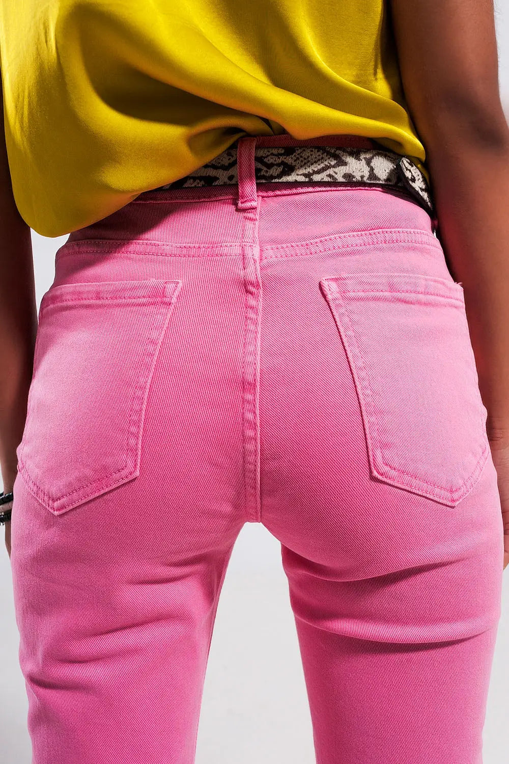 Jean skinny en coton extensible fuchsia - Pantalons