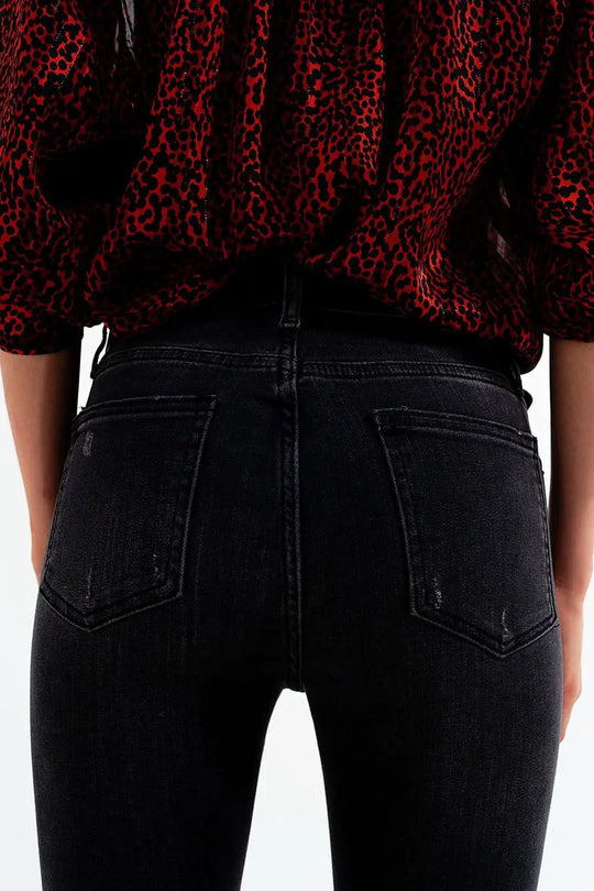Jean skinny en Noir délavé - Pantalons
